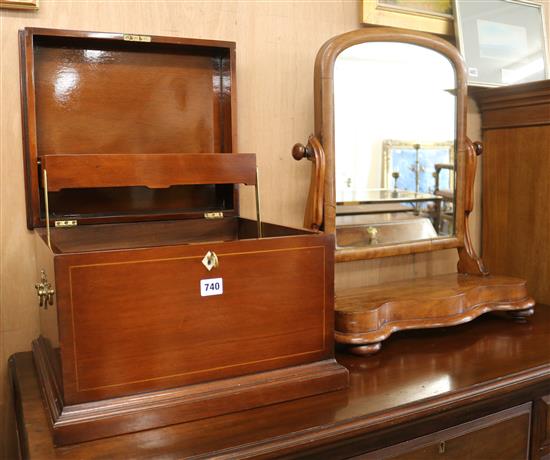 An Edwardian inlaid mahogany box W.42cm